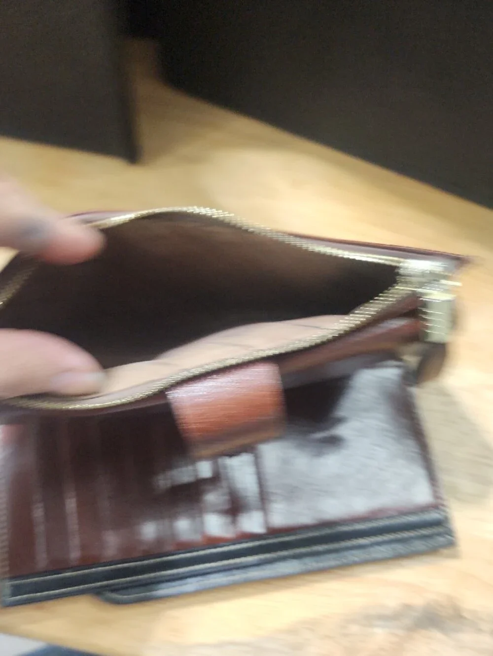 Brown Leather Travel Wallet with Snap Closure